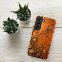 Image 16 of Baroque Goth Inspired Gold and Orange Textured Rose Look Tough case for Samsung®