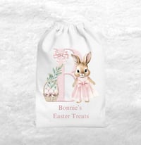 Image 1 of Bunny Inital Easter Treat Bag 