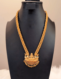 Image 2 of Gita_ Temple Jewelry Necklace Set Featuring Goddess Laxmi