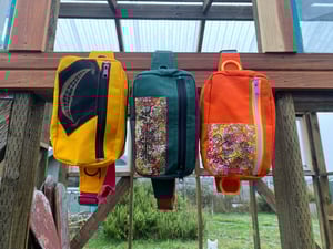 Image of Bright Orange Fanny Pack with Dandelion Sprinkle Patch