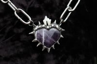 Image 1 of Dead Good fox tooth and amethyst heart statement piece 2