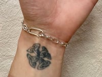 Image 2 of Seaglass bracelet with handmade chain 