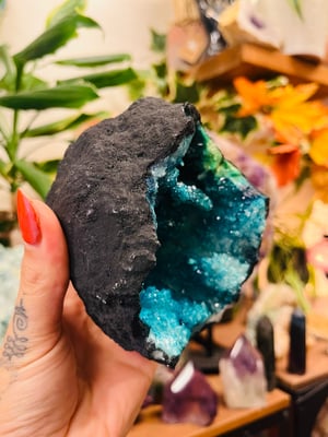 Image of Teal agate geode 