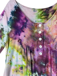 Image 3 of M Luxe Knit Babydoll Top in Earthy Blooms Watercolor Ice Dye
