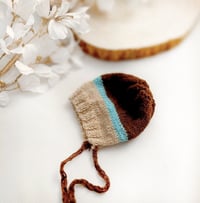 Image 2 of  Newborn  photoshooting knitted hat | tricolor