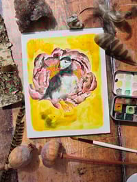 Image 1 of "Puffin & Peony" Original
