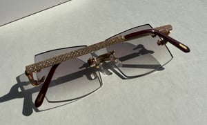 Image of BIG Signature C Decor Cartier Micropaved Wire Sunglasses