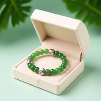Image 2 of Green beads with Clear quartz