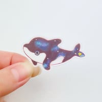 Image 4 of Whales Sticker With Specialty Gold Foil Reflection 