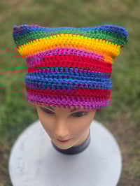 Image 1 of Purrfectly plain Rainbow Beanie