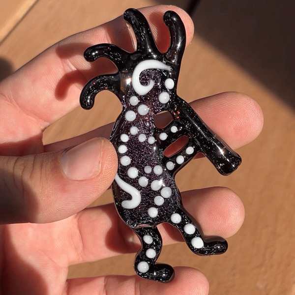 Image of Kokopelli With Dichro And Crused Opal 