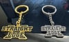Shiny Gold Metallic Soft Enamel "Straight Edge" Keychain