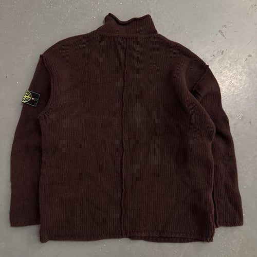 Image of AW 1995 Stone Island Mock Neck Wool Sweatshirt, size XL