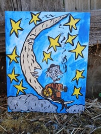 Image 11 of Possum Playing Banjo On Moon
