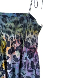 Image 8 of ♻️ UPCYCLED XL Linen Blend Sundress in Muted Flower Printed Ice Dye