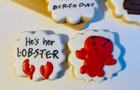 Image 2 of Friends themed birthday set of 6 biscuits