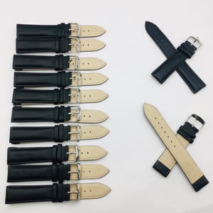 Image of LOTS OF 5 & 10 X PLAIN LEATHER GENTS WATCH STRAPS,18mm/20mm,BLACK,BROWN,TOP QUALITY,NEW.