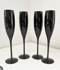 Image 2 of Black Stainless steel Champagne Flutes 7.5 Ounces