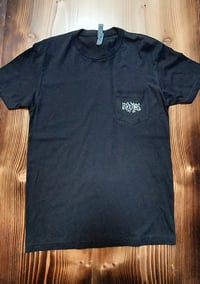 Image 2 of 𝕾𝖎𝖈𝖐𝖑𝖊 𝕸𝖔𝖔𝖓 - Pocket T Shirt (Silver Print)