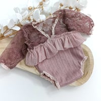 Image 3 of Newborn girls bodysuit | Lara | dusty pink