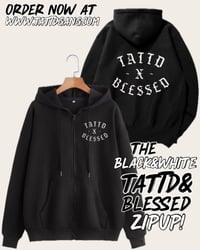 25% Off!!! Black&white Tattd&blessed Zipup!!! 🖤