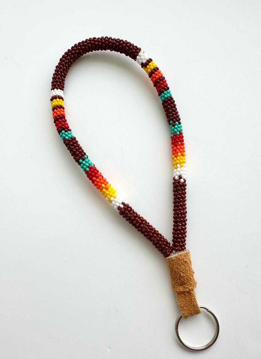 Image of Beaded Wristlet keychain - Brown