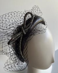 Image 1 of Black headband w rhinestone bow    