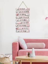 Image 2 of 1Set Inspirational Floral Wall Decor You Are Amazing Beautiful Love Quotes Wooden Art Wall Sign Posi