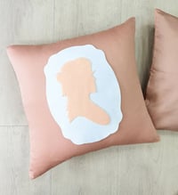 Image 4 of Handmade Alice In Wonderland Cameo Dusty Pink Decorative Pillow Case Cushion. Fairytale Room Decor