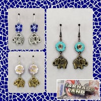 Image 1 of Czech Glass Elephant Earrings