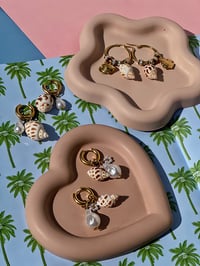 Image 4 of SHELL HOOP GEM EARRINGS