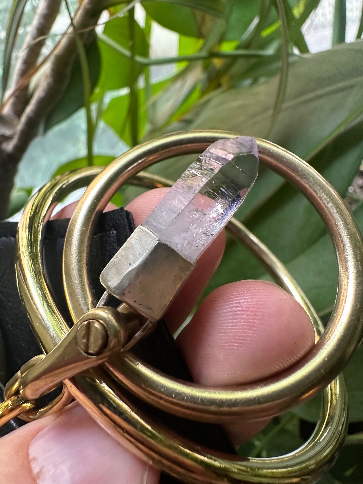 veracruz amethyst Armour necklace, vegan leather