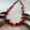 Bison Teeth Trade Bead Necklace