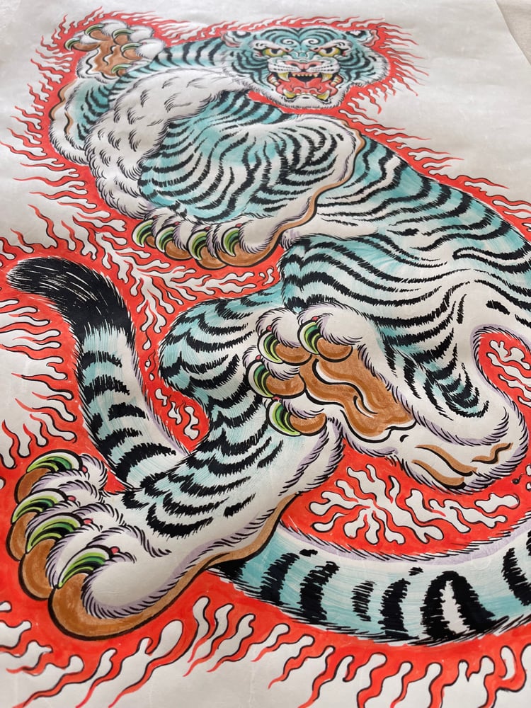 Hand painted washi print #07 Image 2