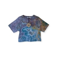 Image 1 of XS Crop Cotton Tee in Soft Watercolor Ice Dye