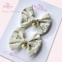 Image 1 of Sage broderie anglaise Pigtail Set