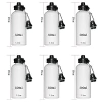 Image 8 of 6PCS/Lot 400/500/600/750ml White Blank Sublimation Water Bottle with Carabiner Aluminum Leakproof Ke
