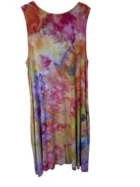 Image 7 of XXL Jersey Knit Pocket Tank Dress in Bright Blooms Ice Dye
