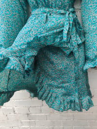 Image 3 of Wrap sari dress small to med Turquoise 