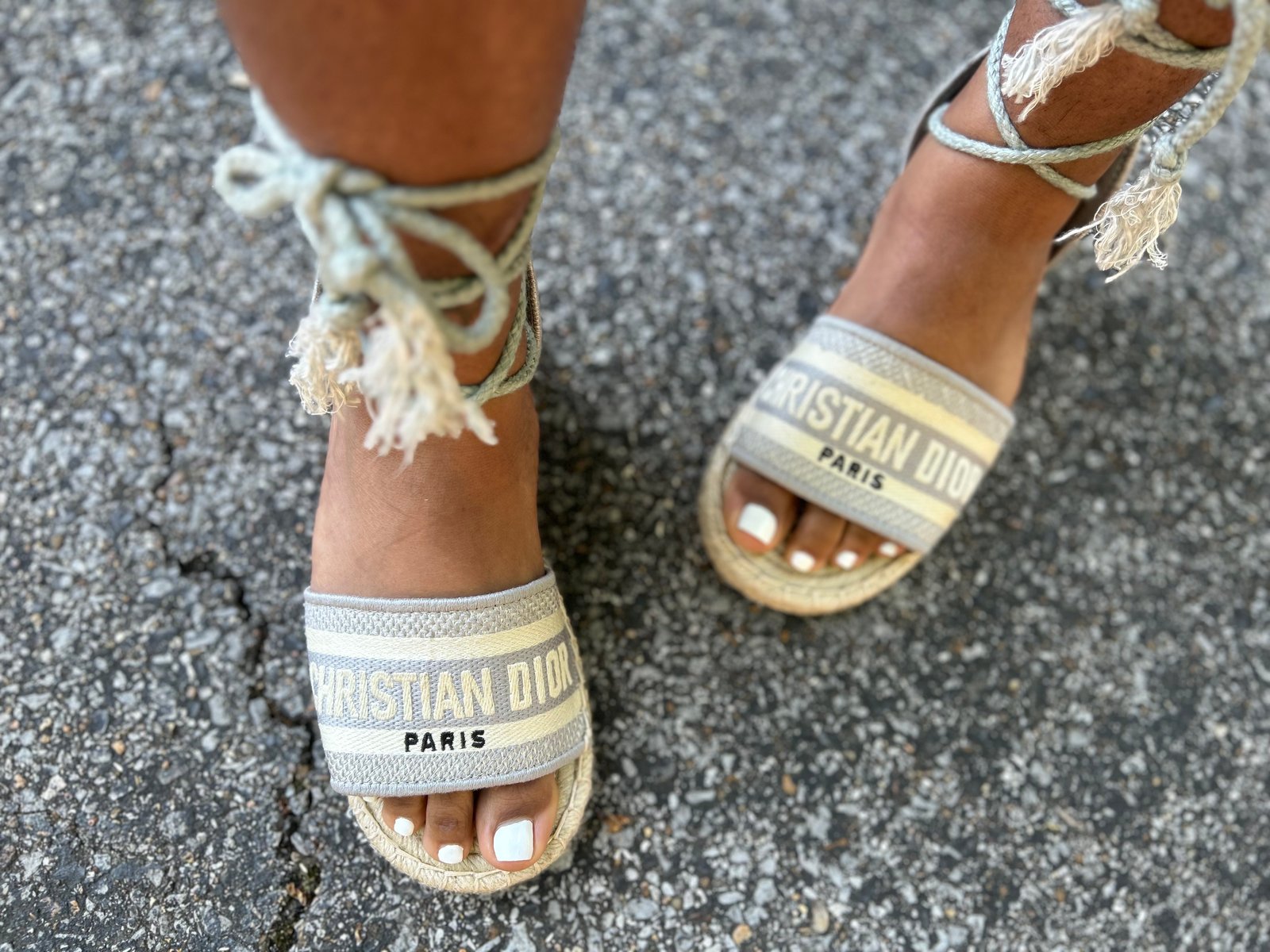 Dior x Travis Scott H-Town Cream Dior Oblique Macramé Sandals - Sneak in  Peace