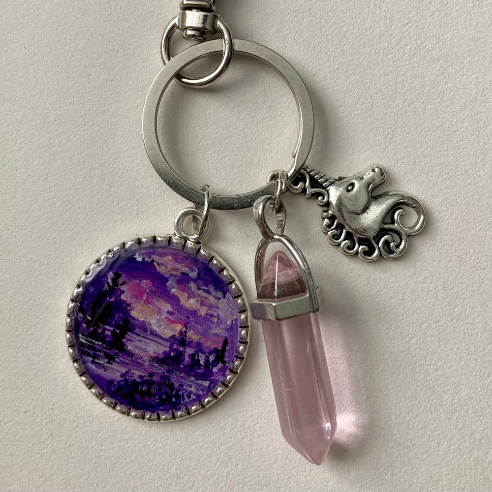 Image of Violet Ravines Charm Keychain