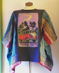 Upcycled “Joshua Tree” vintage quilt poncho