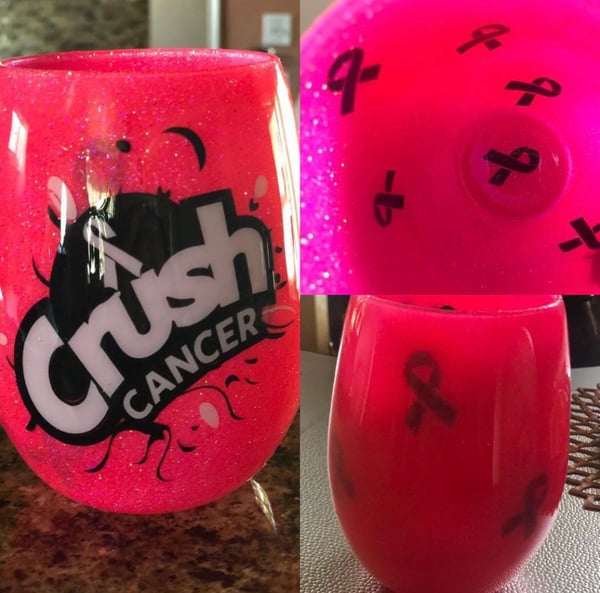 Image of Awareness ~ 20 oz Crush Cancer peek a boo