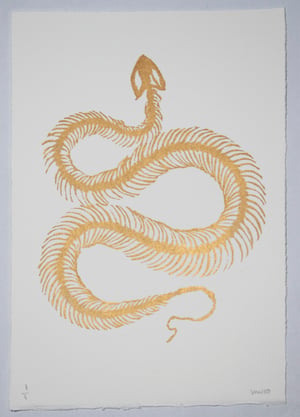 Wyrm (lino print) by Will Wright