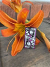 1.75 Inch Asexual Pride Queen of spades enamel pin - Black nickel metal