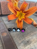 Set of 4, 1cm wide Asexual Pride spades enamel pins - Black nickel metal