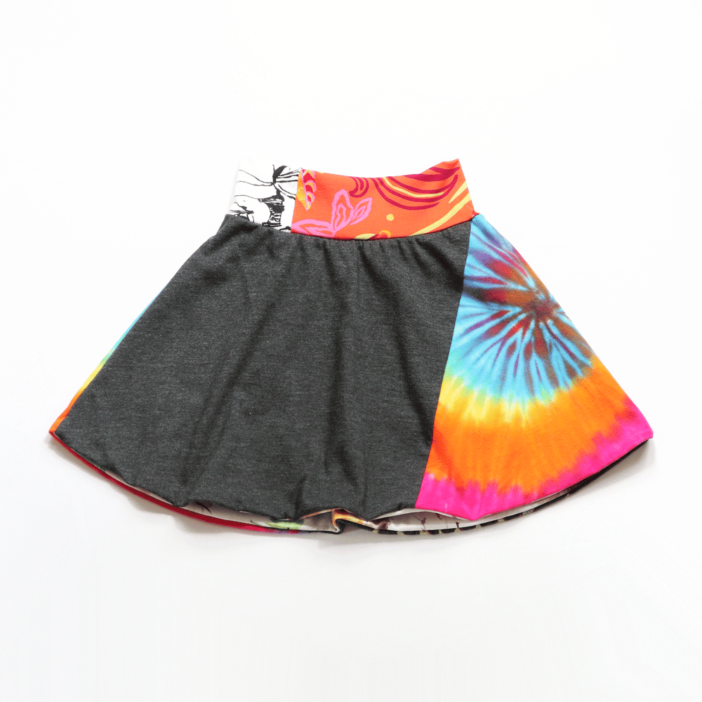 Image of sublime band music 8 sun courtneycourtney lined skirt rainbow tiedye tie dye dyed orange
