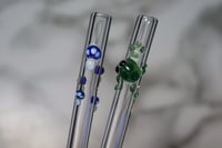 Image 4 of Set of 2 Glass Straws with Designs