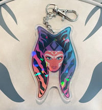 Image 2 of L.E. Double Sided "I am no Jedi" Holographic chip Keychain/Bag clip