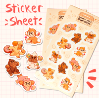 Image 1 of Donut Hole Monkey Sticker Sheet